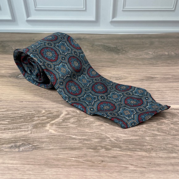 Brooks Brothers Other - Brooks Brothers Makers Silk Tie Blue Red Geometric Mens Necktie USA Made